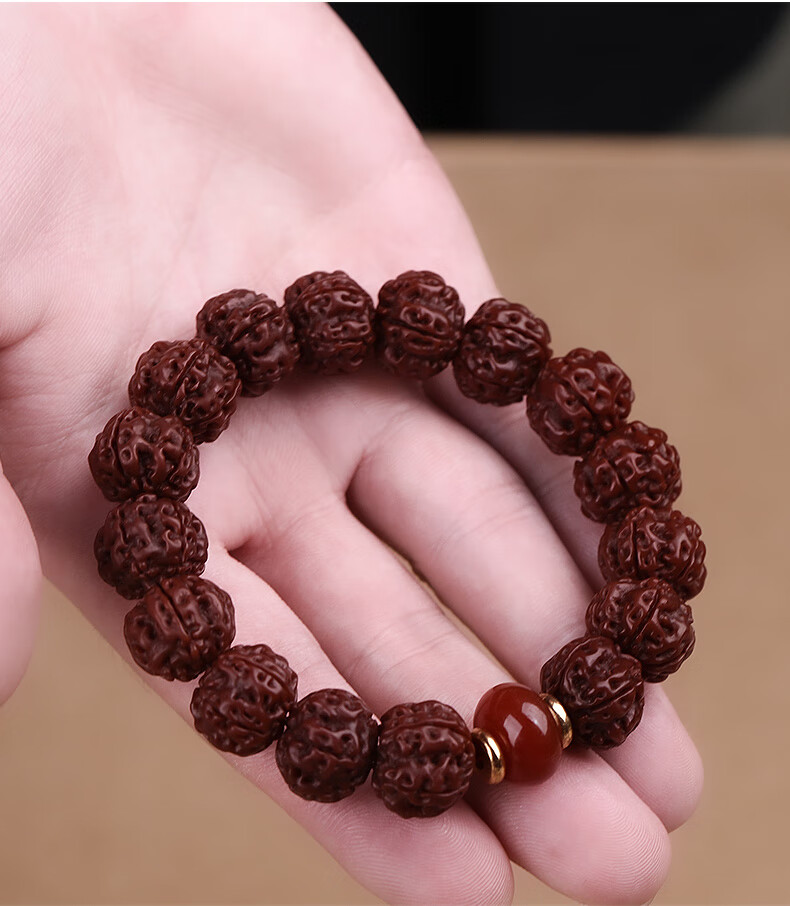 秋痕 尼泊尔小金刚菩提子手串男玉化包浆成品满肉文玩佛珠手链男女