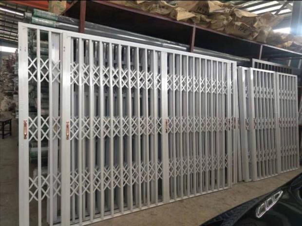 阳特派铝合金拉闸门推拉门伸缩门折叠门黑色