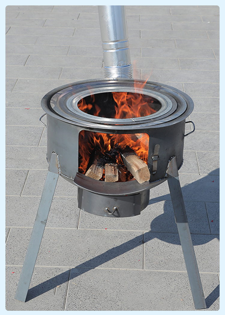 柴火炉柴火灶家用农村移动便携大锅台户外野炊地锅凉灶加厚钢板53cm3