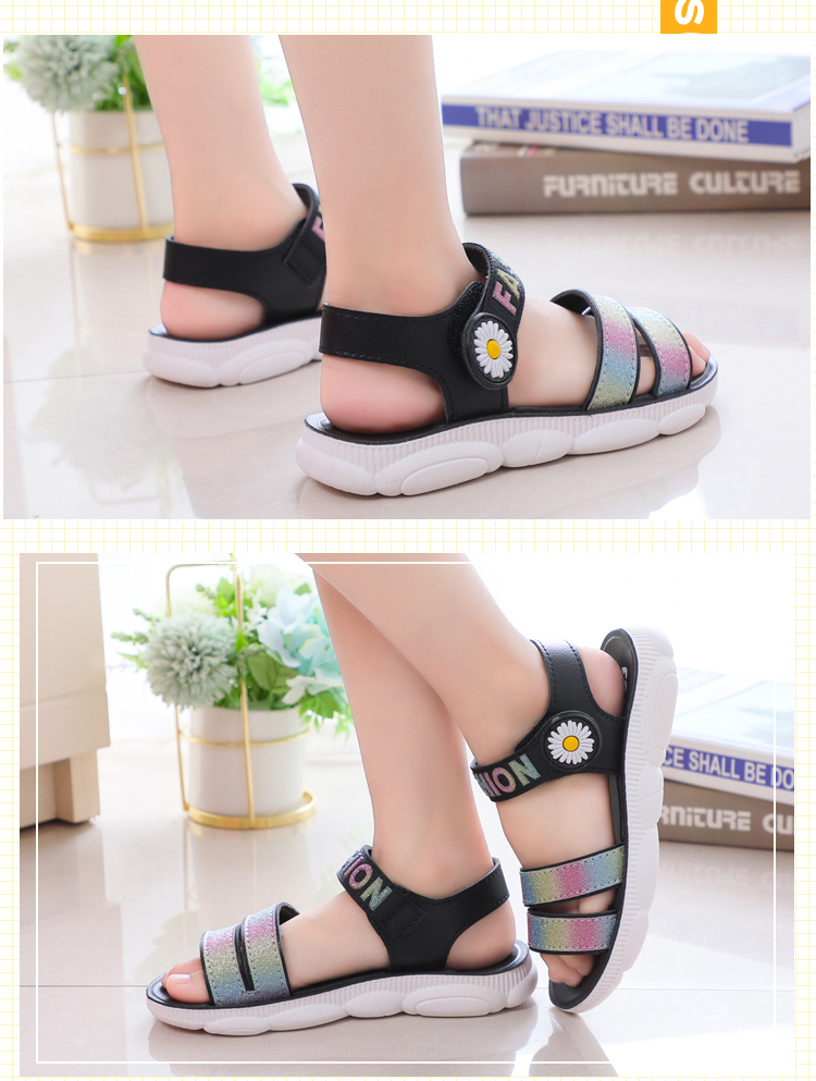 可爱凉鞋少女小学生女生夏天凉鞋914岁女孩凉鞋女童软底鞋中大童公主