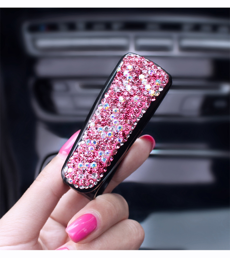 5折 车载眼镜夹汽车镶钻创意眼镜夹车内遮阳板多功能收纳遮光板墨镜架