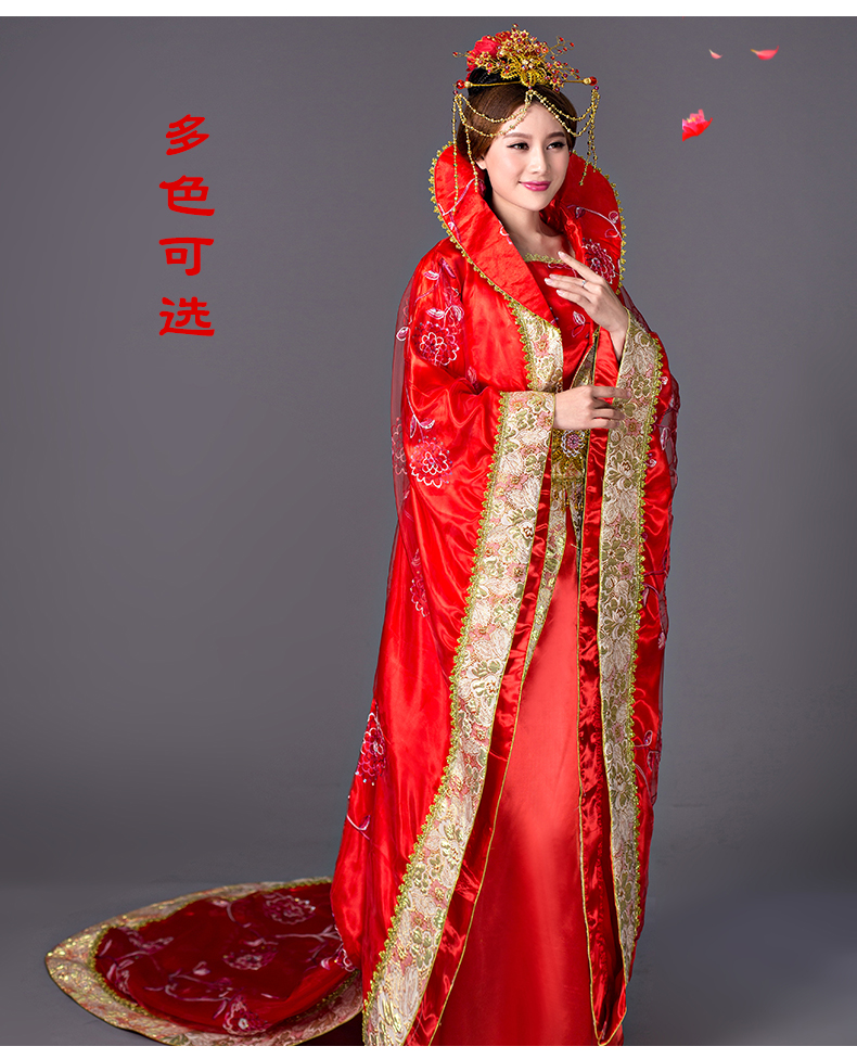 唐朝古装皇后服装女拖尾宫廷贵妃武则天公主汉服舞台影视楼演出服2021