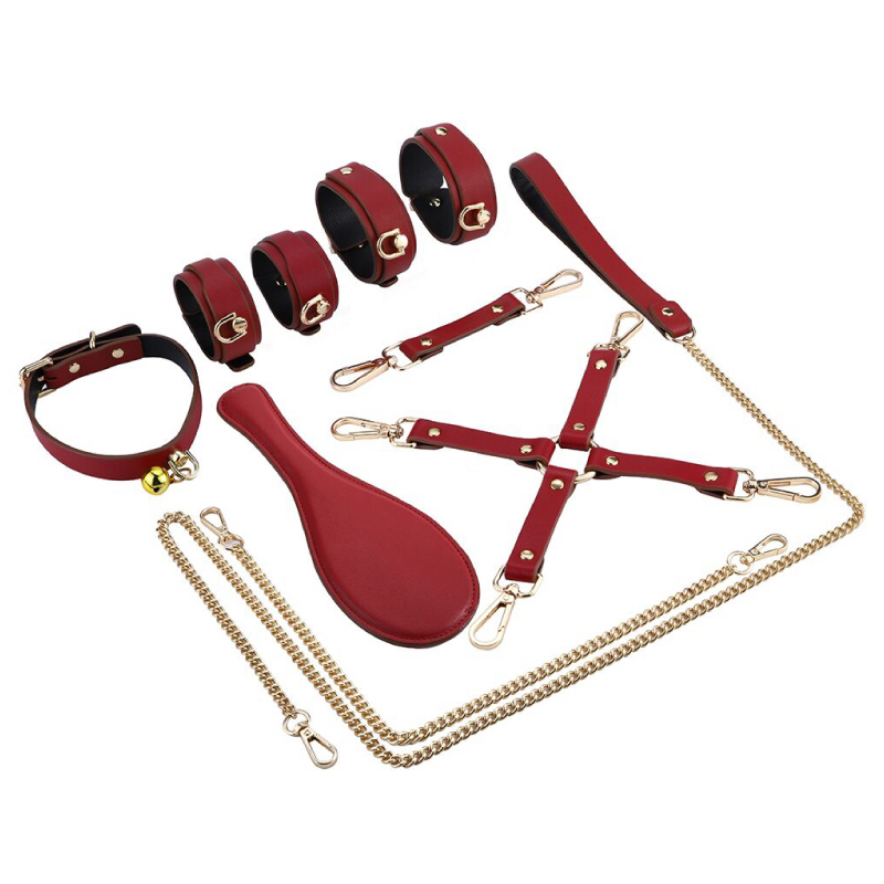 lockink索迹sm套组捆绑式手铐脚铐情趣性成人用品调教sp用具皮鞭项圈
