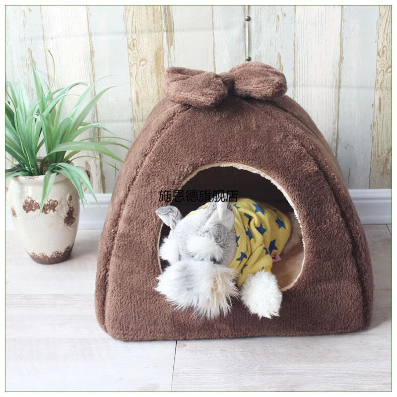 小猫冬天保暖窝狗窝小型犬房子泰迪狗屋狗床四季春秋冬两用蒙古包