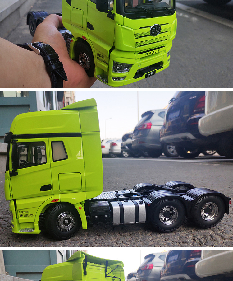 解放j7模型j6p124原厂仿真牵引工程运输卡车合金全新凯史红骨架车挂1