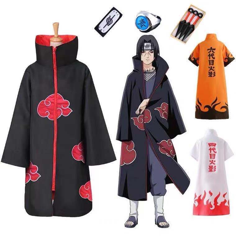 范西奢火影忍者晓组织衣服四代目火影披风cos服装红云袍套装动漫鸣人