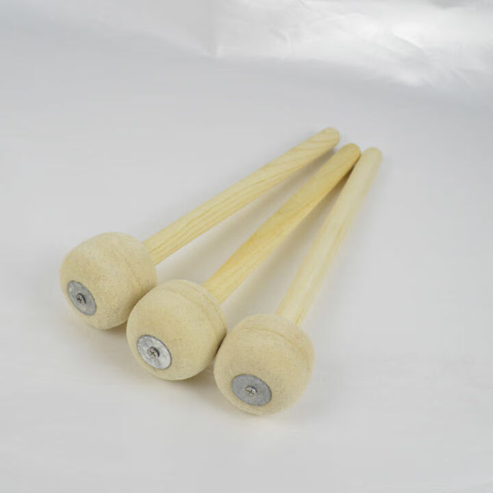 大军鼓鼓棒鼓锤木质手柄羊毛毡头鼓锤军鼓槌大鼓棍棒大队鼓棒鼓锤 羊