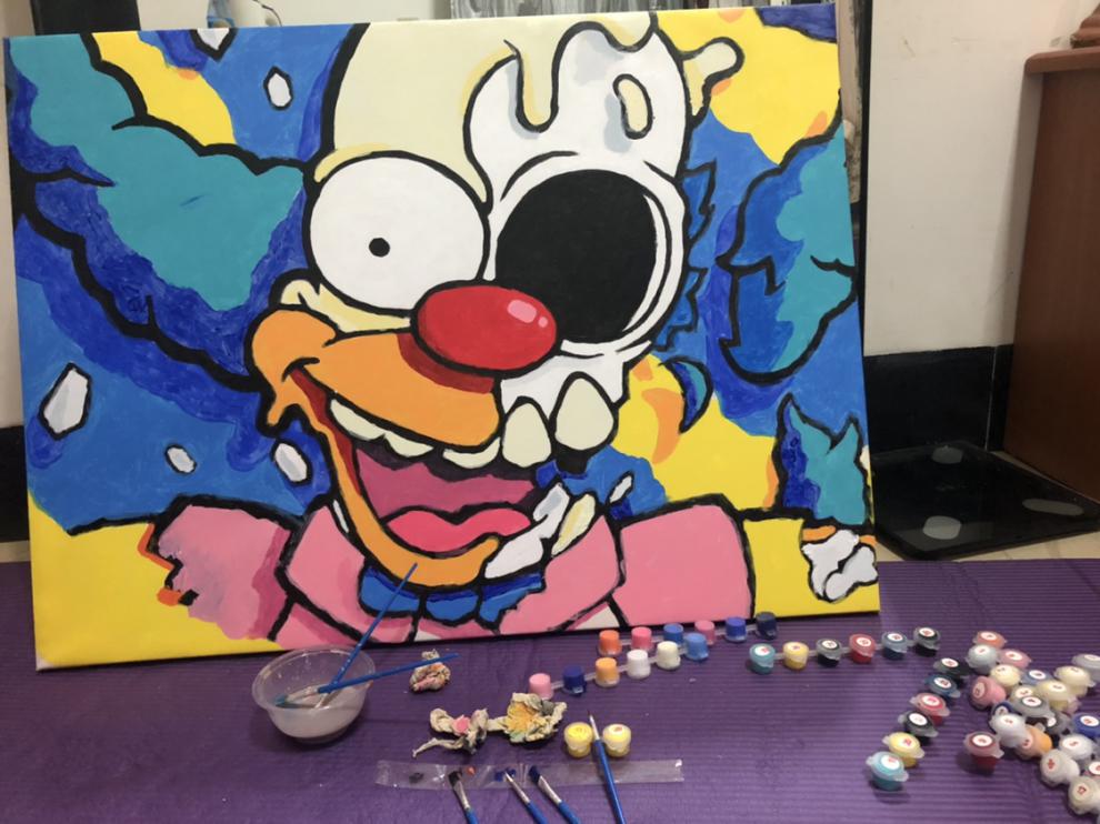 数字油画迪士尼潮流卡通数字油画ins名画手绘diy丙烯画微喷装饰画涂色