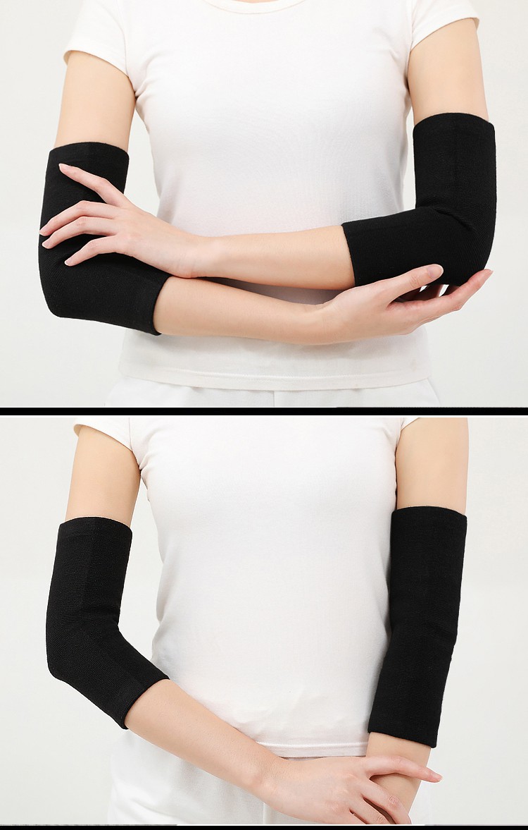 护肘男女运动胳膊套护四季通用防寒保暖训练肘关节护具护手臂 黑色 s