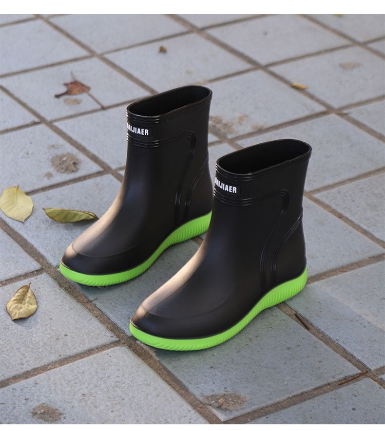 水胶鞋四雨鞋男防滑水鞋时尚潮中筒防水胶鞋钓鱼厨房雨靴 定制联名款