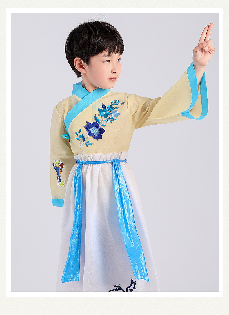 环保服装儿童时装秀国学古装汉服女衣服diy幼儿园六一儿童演出服 女童
