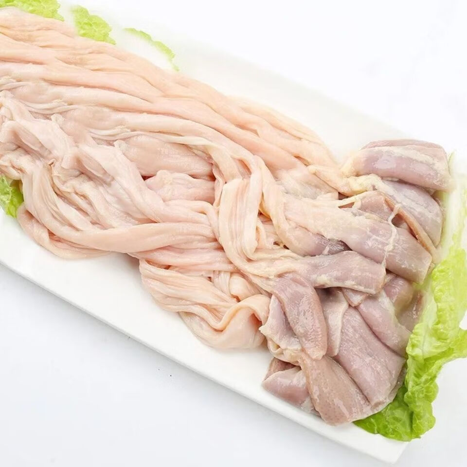 新鲜鸭食管装冷冻生鸭食带鸭郡把腺胃板肠福茹洲精品鸭食带2斤