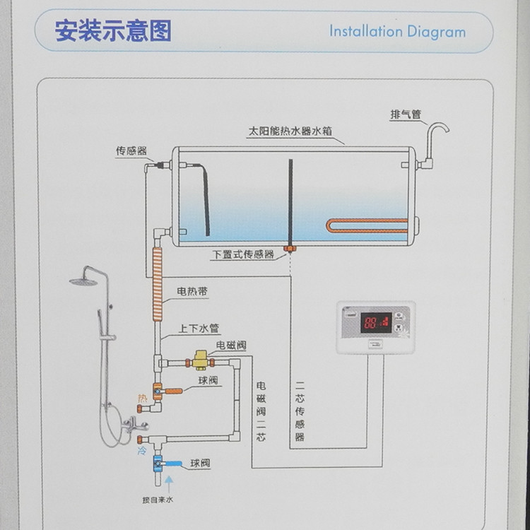 太阳能热水器控制器全自动上水智能测控仪通用型仪表 水博士300全套配