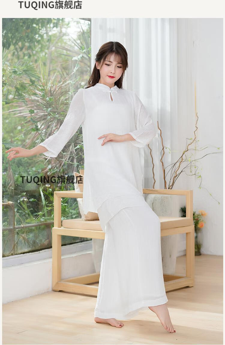 禅服佛系女居士服拜佛打坐服女茶服2022春夏中国风复古禅意仙气佛系