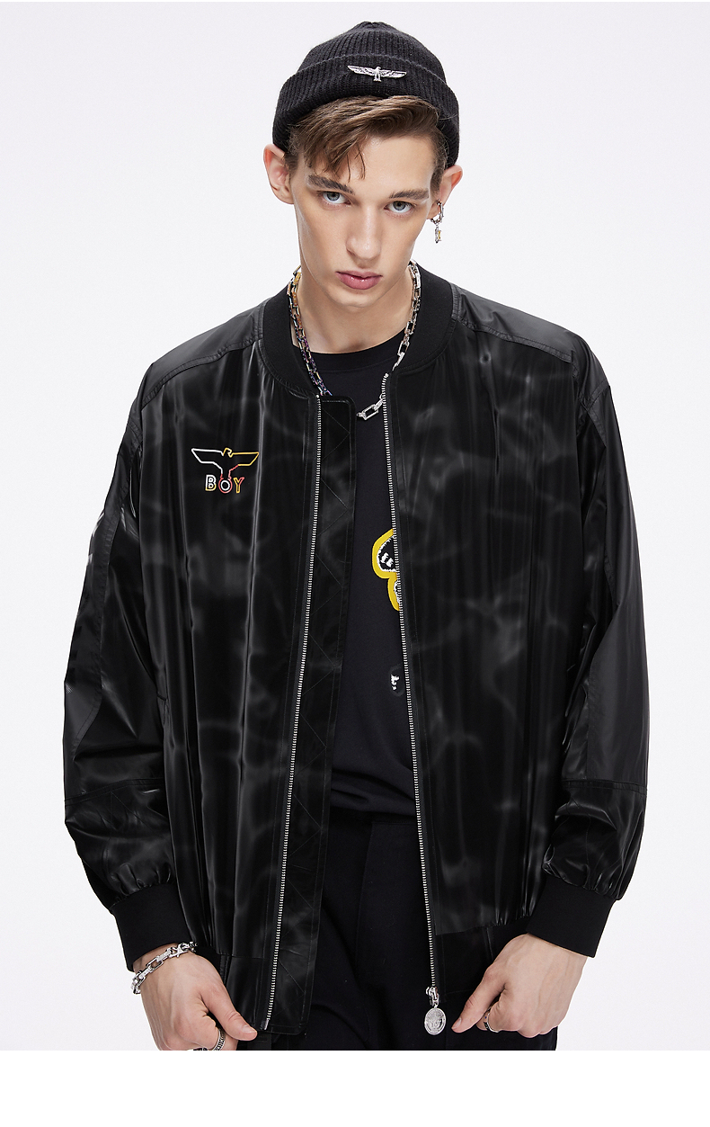 boylondon旗舰2021秋冬新款jmb联名仿绣小恐龙外套男女104402 黑色 s