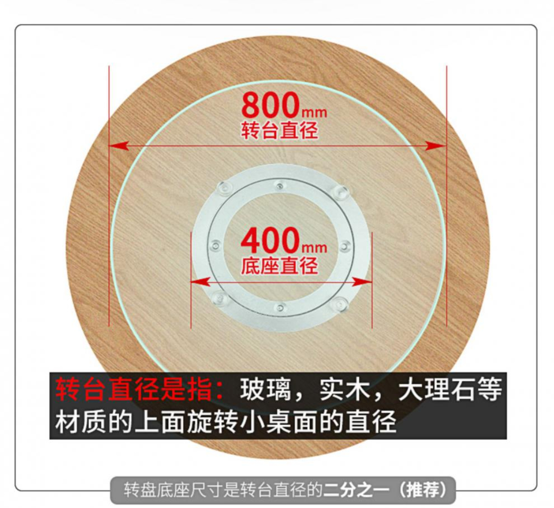 寞萤餐桌转盘底座轴承铝合金大理石实木圆桌玻璃桌子圆形旋转家用轨道