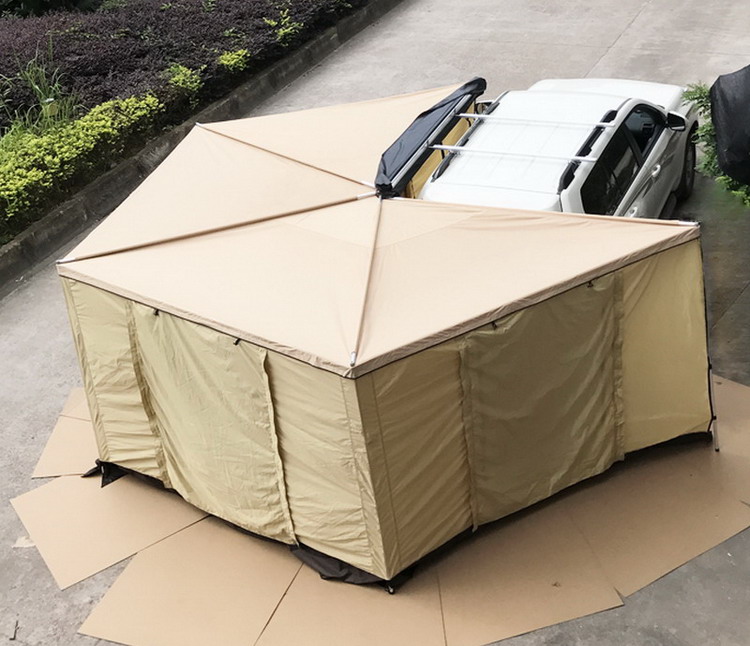 车旁侧车边车顶车侧车天幕防晒风防雨棚车后车尾布房子遮阳蓬帐篷 都