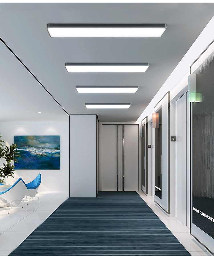 超亮办公室长条灯简约过道走廊会议室直播间理发店长方形吸顶灯具高亮