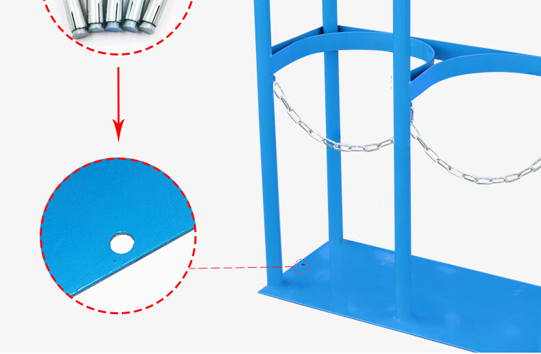 40l气瓶固定架存放架钢瓶支架防倾倒架放置架氧气乙炔瓶支架 宝蓝色四