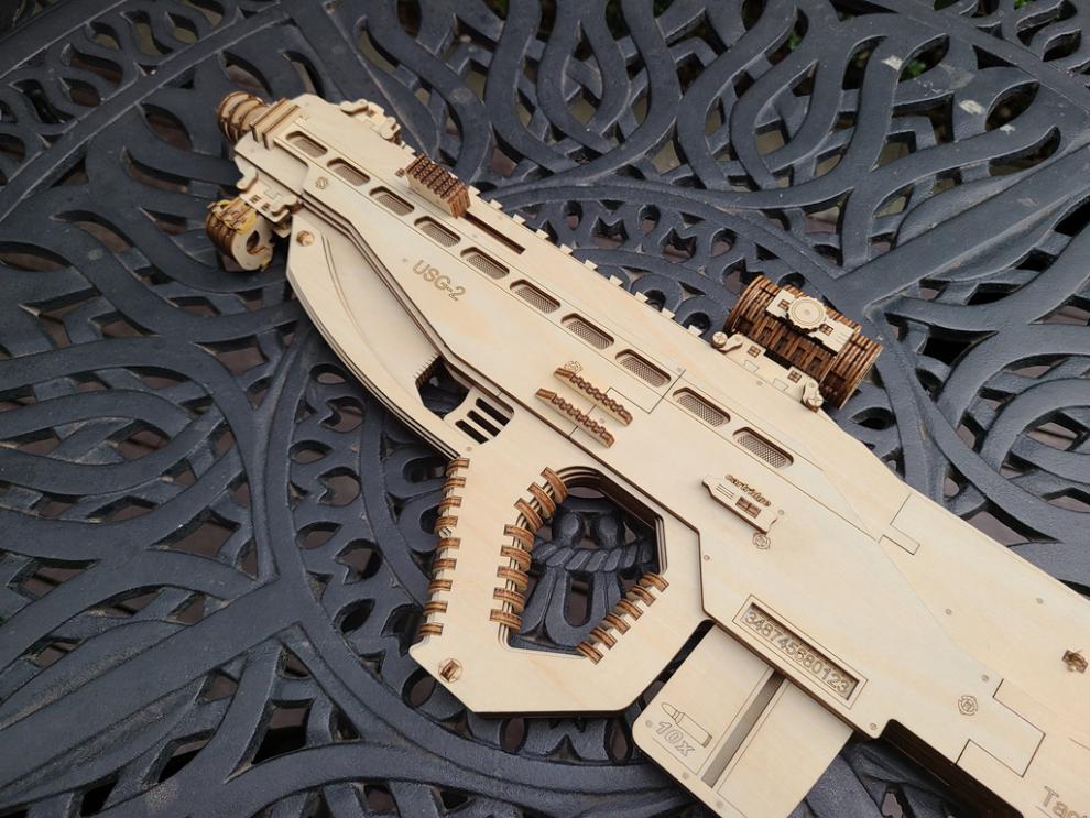 3d立体拼装玩具创意木头摆件儿童木制玩具汽车模型生日礼物diy 音乐款