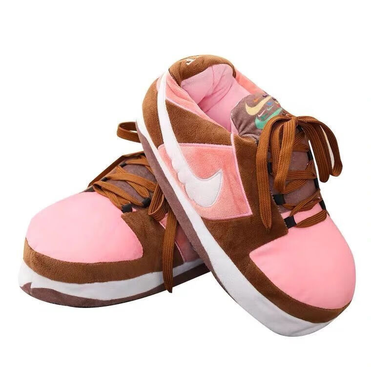 胖头aj棉拖鞋冬情侣网红胖胖面包鞋大椰子恶搞男女款毛绒保暖鞋双11