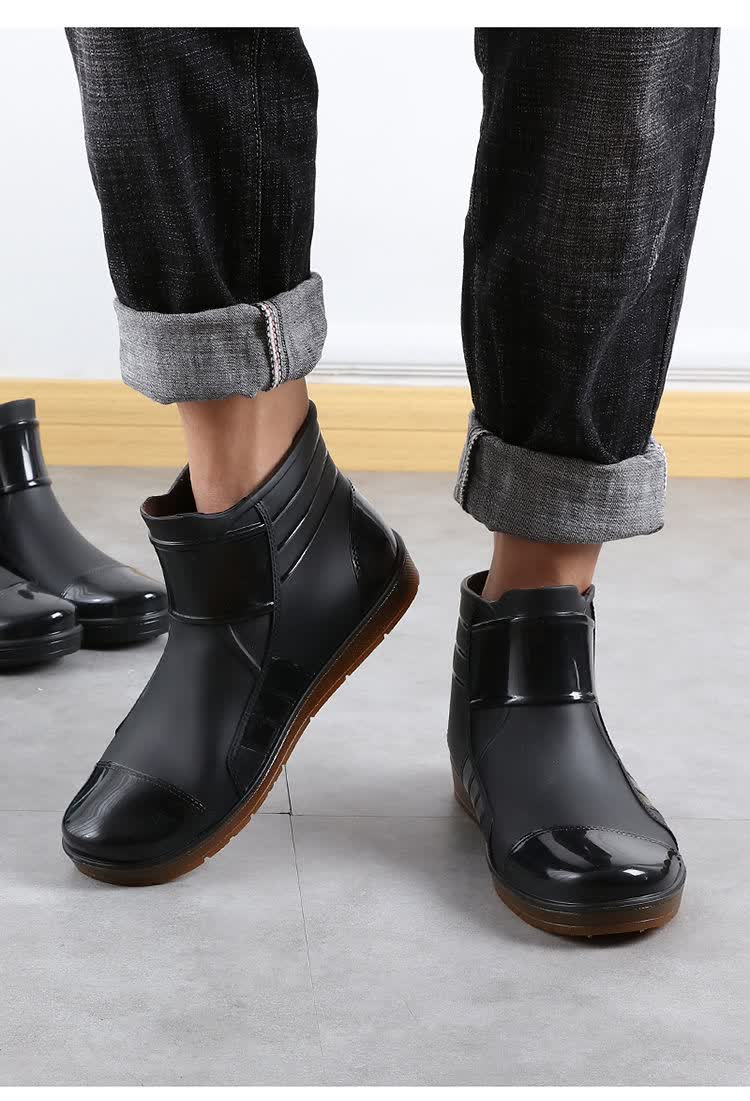 牛筋雨鞋男加绒中筒雨靴低帮防水工作胶鞋防滑冬夏洗车厨房短水鞋中筒