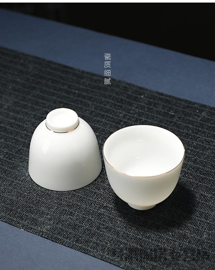 喝茶小瓷杯陶瓷小茶杯羊脂玉白瓷茶杯10只功夫茶杯陶瓷小茶杯6只装