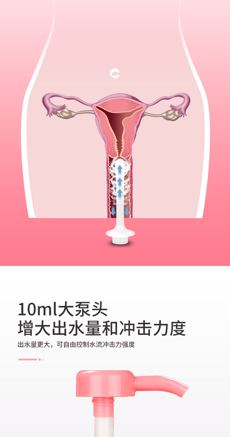 evich冲洗器内阴非一次性女性妇科止痒洗会阴部私处清洗器350ml粉5支