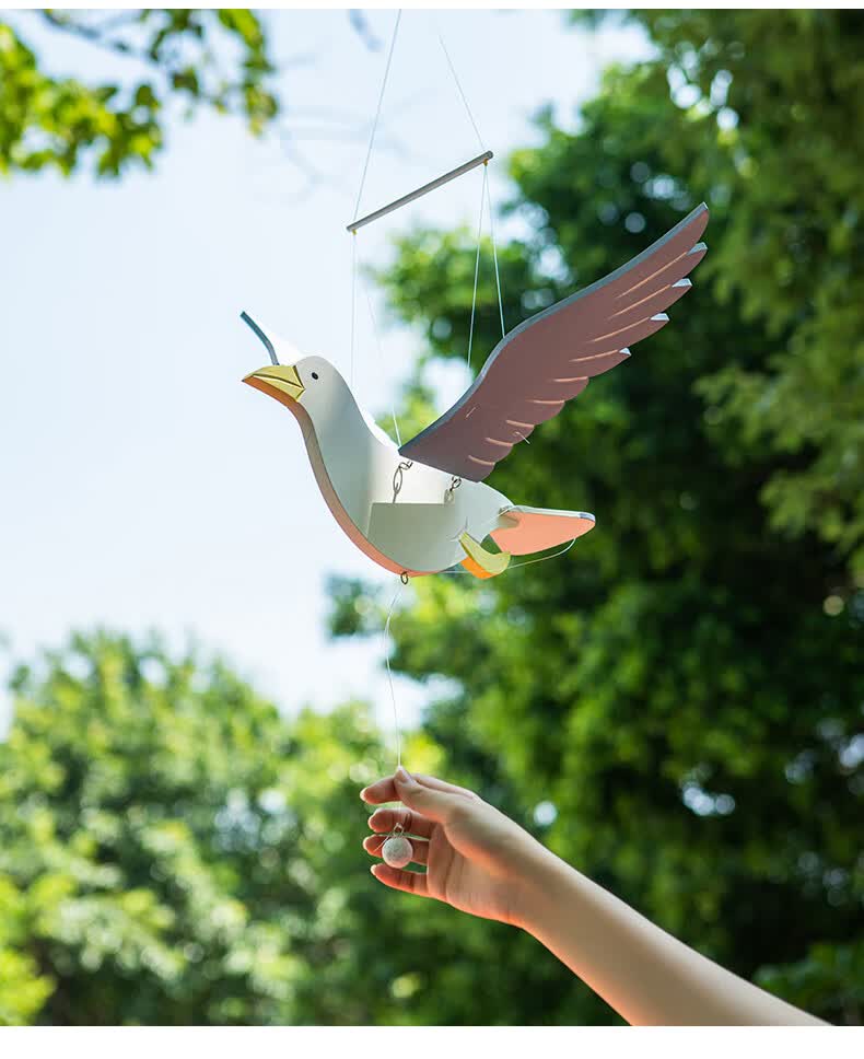 风铃卡通海鸥吊饰幼儿园儿童房间卧室装饰创意艺术品风铃挂饰生日礼物