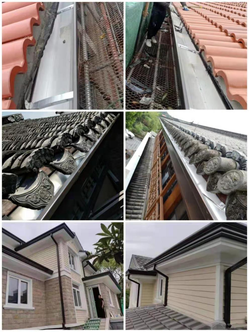 天沟雨水槽不锈钢 铝合金天沟雨水槽屋檐排水沟槽方形雨水管别墅阳光