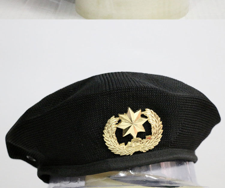 红色贝雷帽夏季网眼透气大红黑色水兵舞贝雷帽儿童表演军迷集训军帽