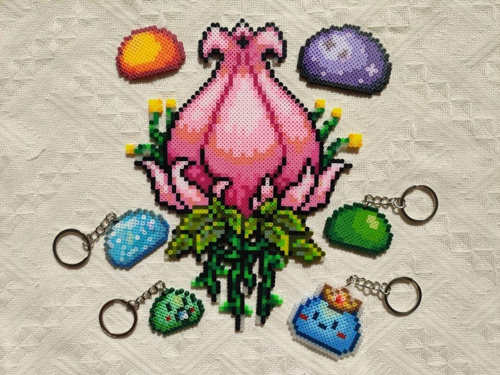 泰拉瑞亚挂件泰拉瑞亚terraria图拼豆挂件成品通贩史莱姆slime松露人