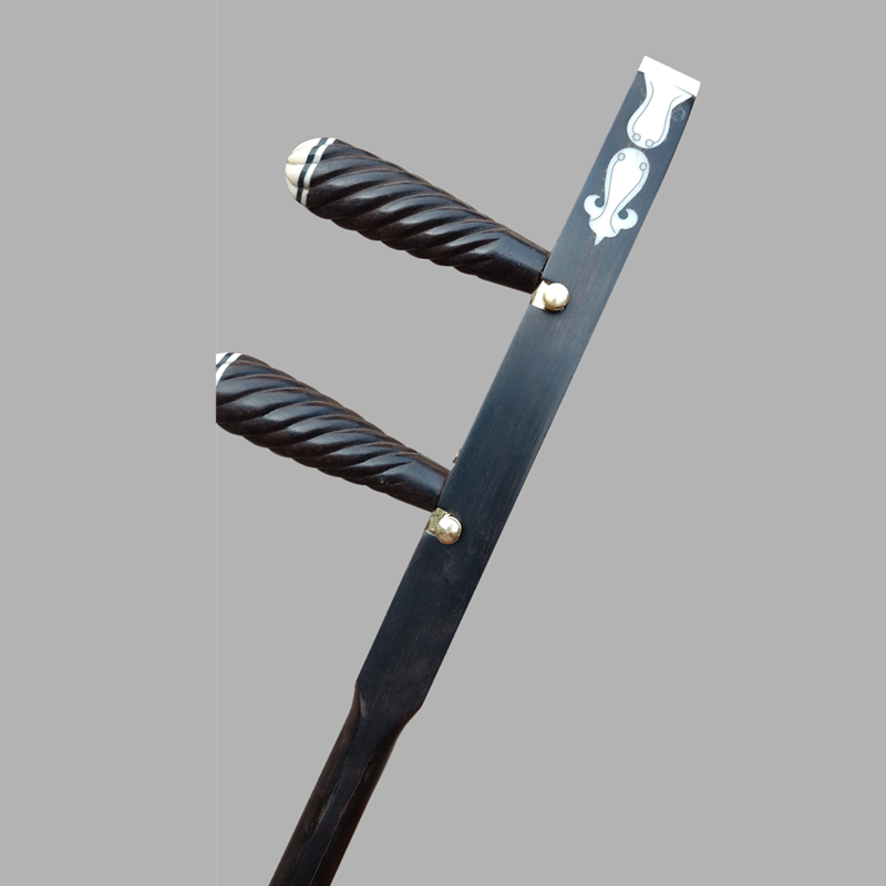 秦腔板胡杆卷头平头扁杆尖轴高音中音板胡杆配件 非成品琴只是杆子 卷