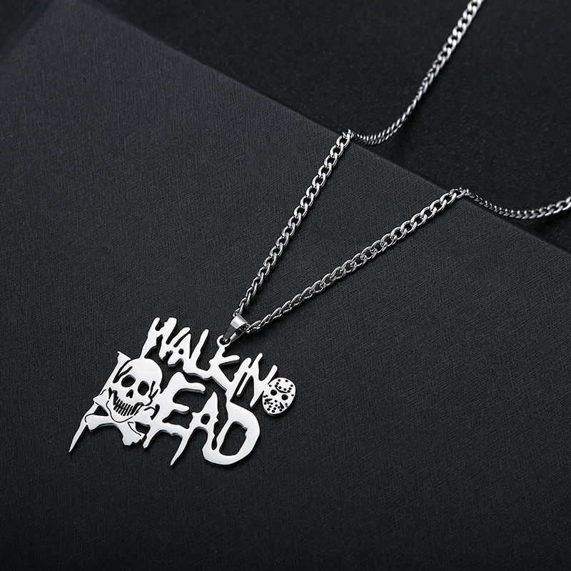 法老红花会说唱会馆厂牌定制街舞logo吊坠男女朋克项链活死人13天发货