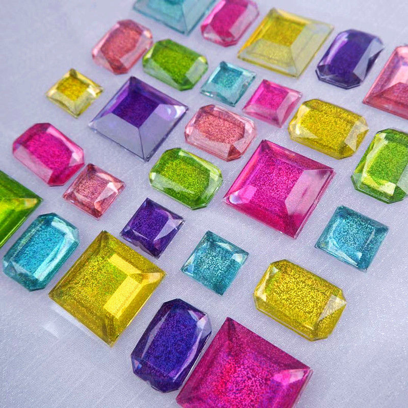 儿童钻贴水晶贴纸幼儿园diy 手工制作创意粘贴 卡通宝石亚克力贴 单粒