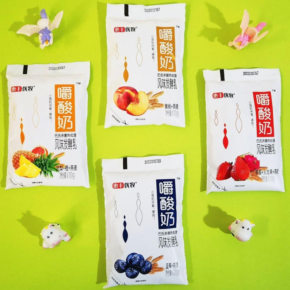 惠丰嚼酸奶 170g 黄桃草莓百香果凤梨酸奶整箱益生菌鲜奶营养早餐奶
