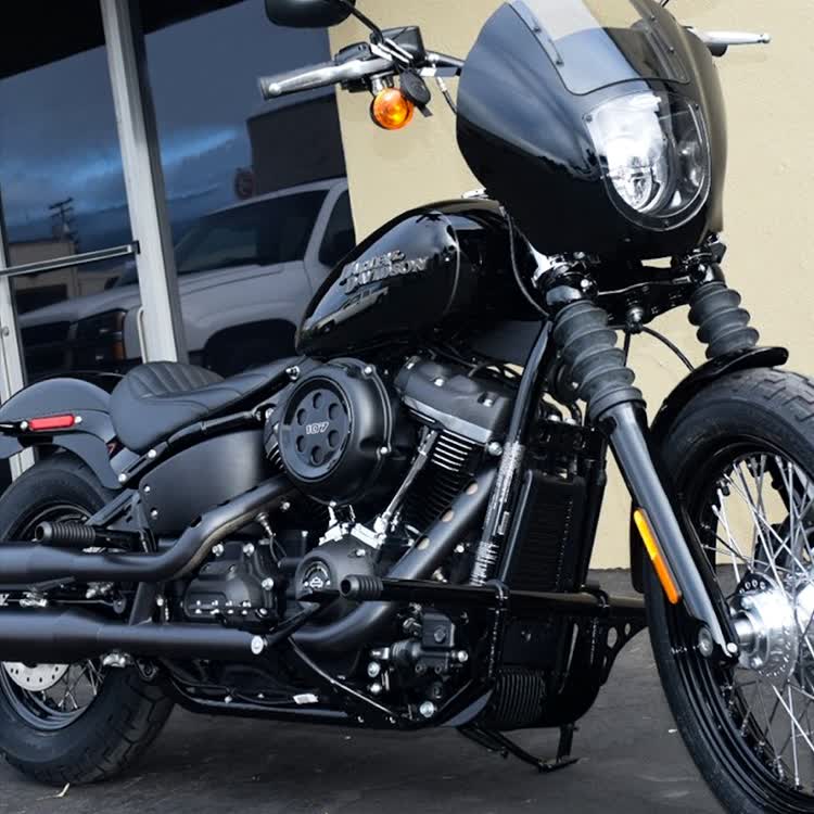 适用哈雷街霸路威s司令肥仔戴娜 883 x48改装ds风格前护杠后保险杠
