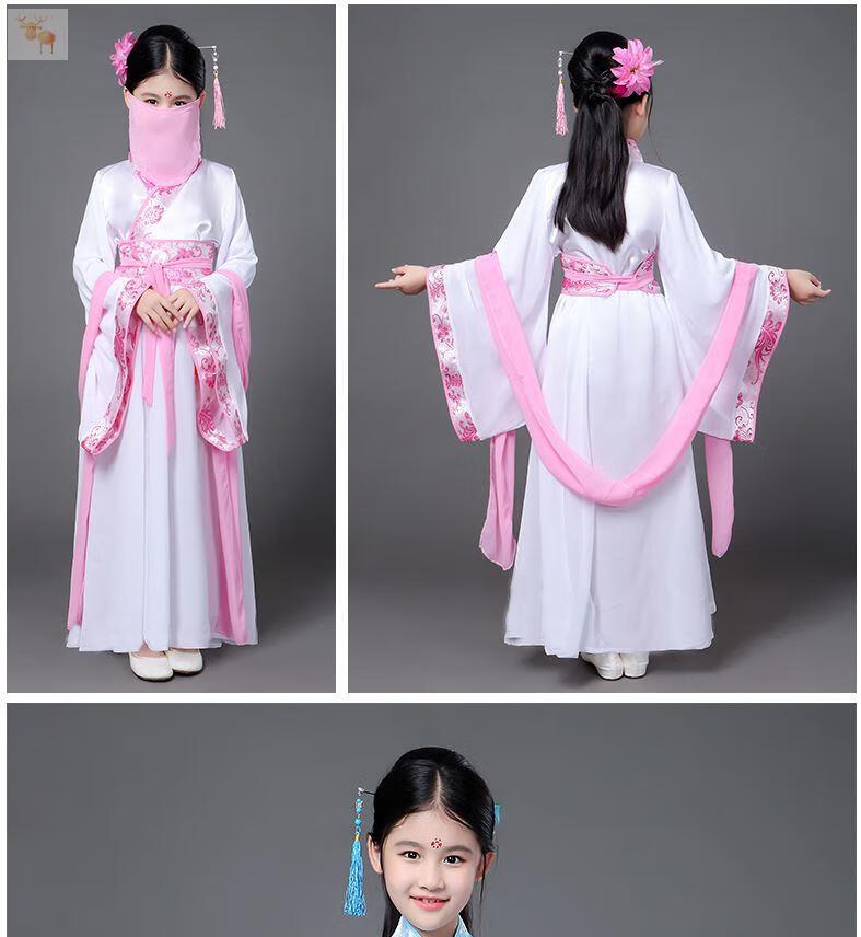 儿童古装嫦娥汉服女童圣诞节演出服装大童中国风仙女裙小孩衣服f45新