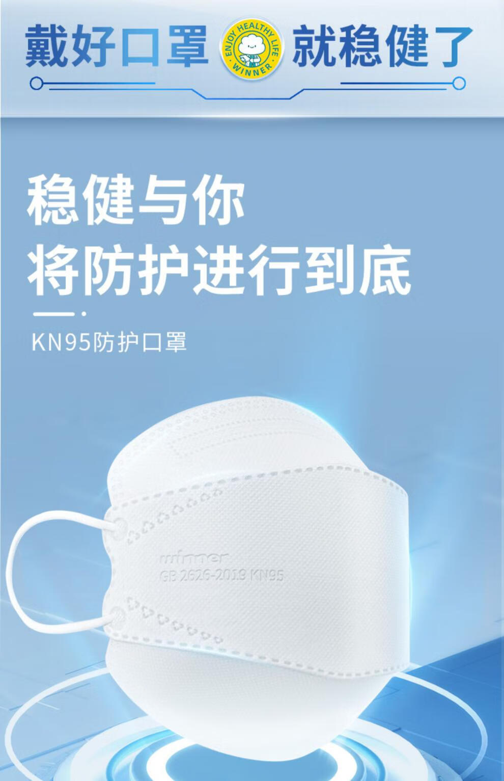 winner稳健kn95口罩卡通柳叶型立体3d儿童n95白色可爱女孩黑色 云幕白