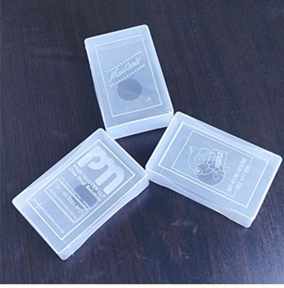 名片盒塑料透明100张卡片包装纸张收纳盒放名片桌面商务大盒 高韧性大