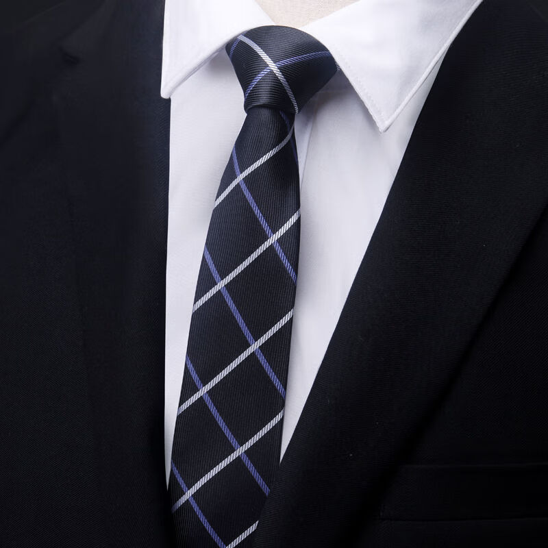 新品律师袍领带窄版6男女韩版时尚休闲细领带6厘米黑色细纹手打款