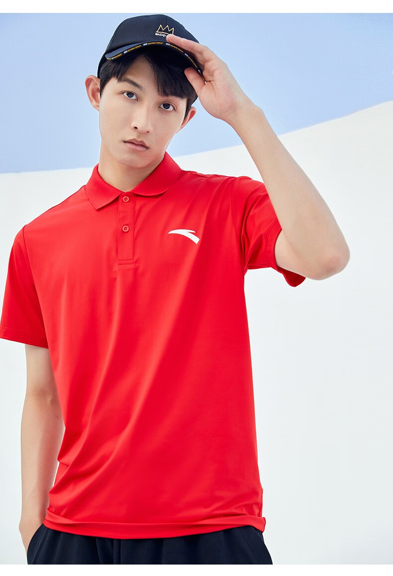 (anta)安踏短袖t恤男新款秋季薄款上衣跑步短装透气半袖polo衫男装