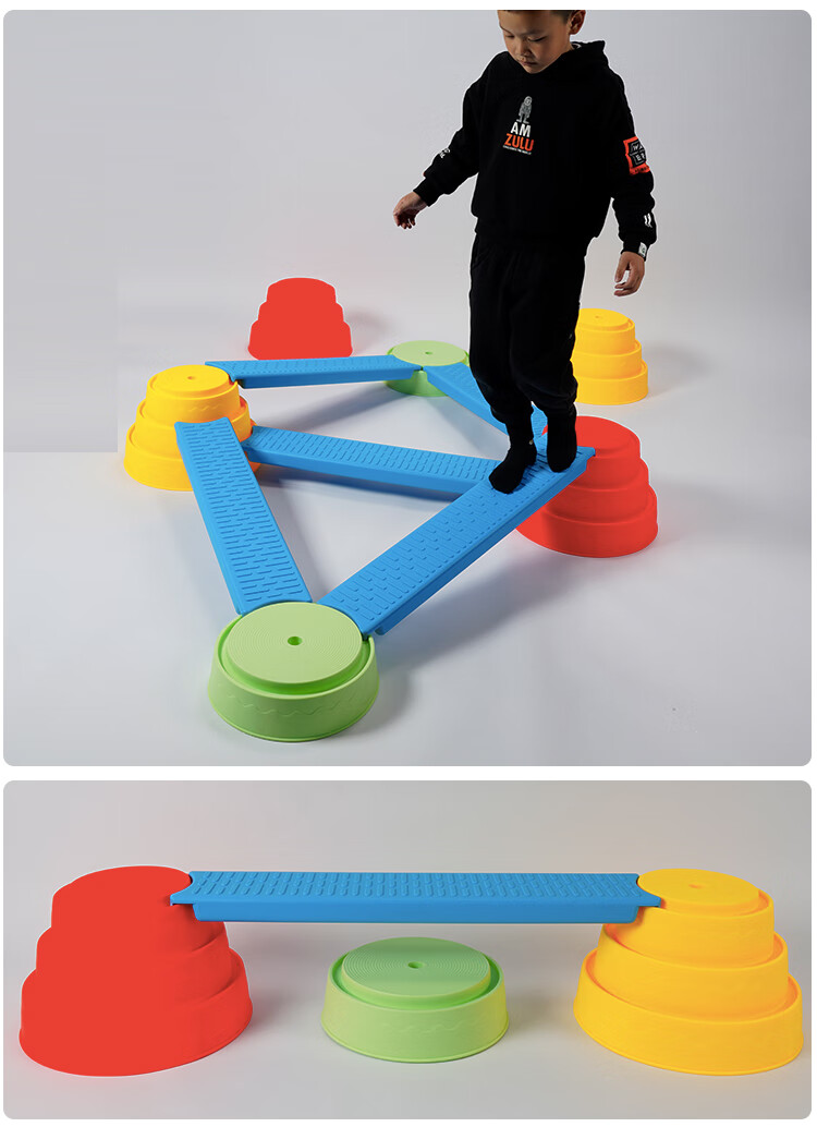宝利嘉建构平衡木儿童构建感统训练器材教具独木桥板教玩具家用早教