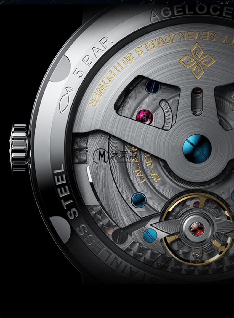 天文学家机械表3d动态月相星空商务男手表情侣礼物月相星河金6404d2