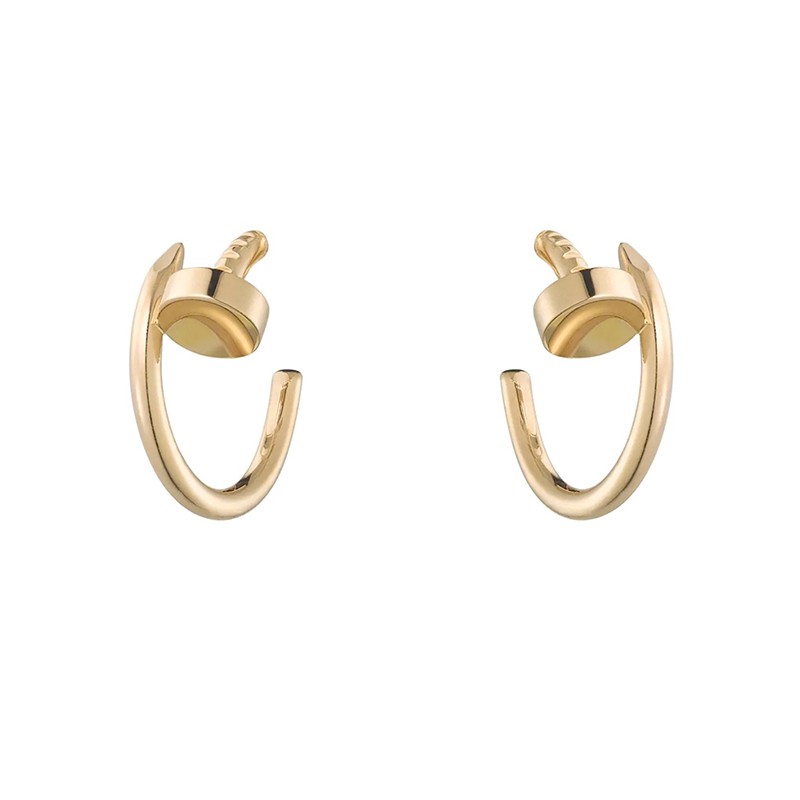 买手代购耳环18毫米宽18k金钉子系列耳饰耳钉女士b830123618k白金色