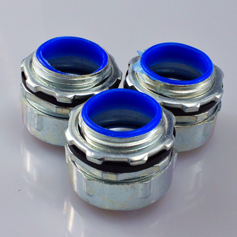 包塑金属软管接头蛇皮管箱接头外丝牙卡套端式自固式镀锌金属软管接头