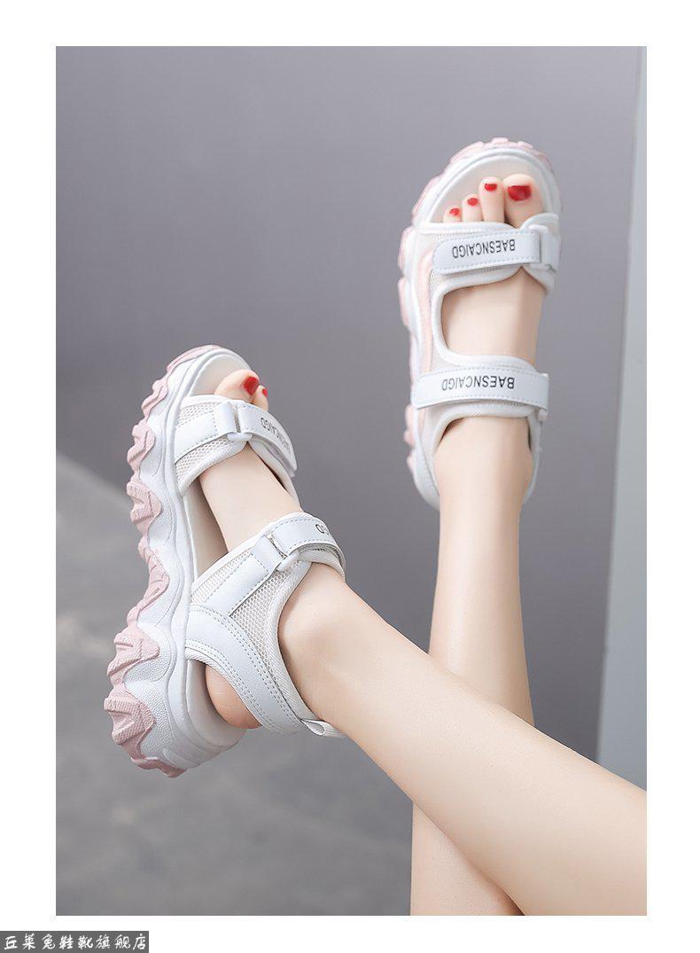 初中女生运动凉鞋夏天高中生凉鞋女韩版厚底老爹凉鞋少女孩夏季中学生