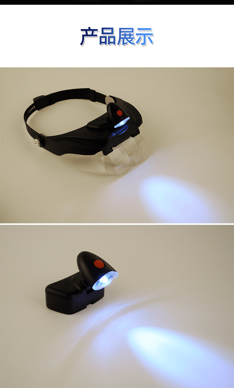 头戴式放大镜头戴式眼镜式放大镜显微高清手机维修用雕刻修表老人阅读