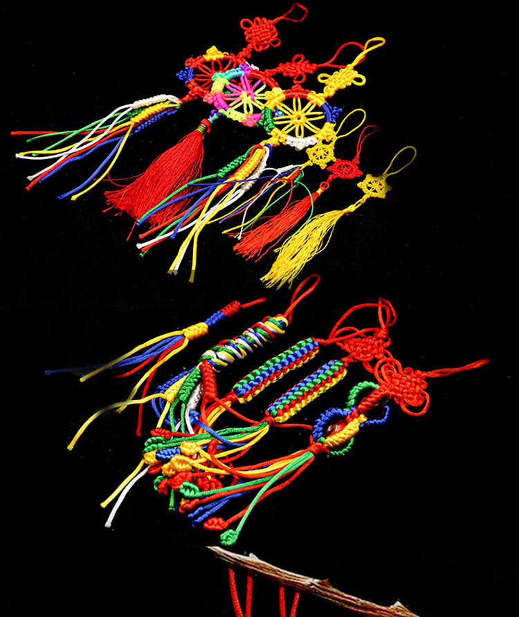 中国结挂件藏式金刚结车挂手工编织西藏转经结吉祥挂件中国结汽车饰品