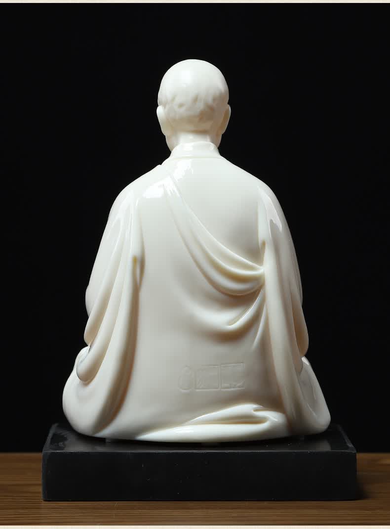 米囹轻奢高端德化白瓷大师张明贵作品陶瓷人物雕塑工艺品弘一法师办公